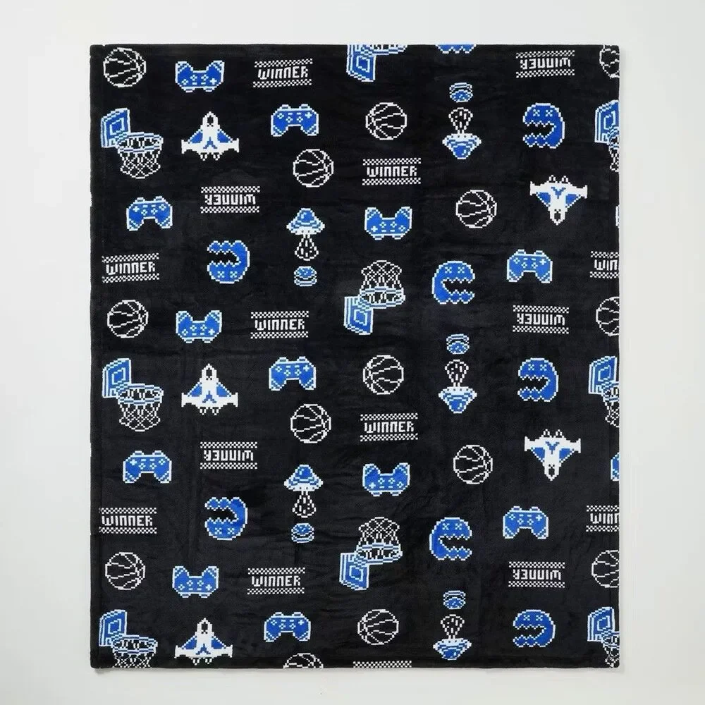 Sportopia Winner Plush Throw Blanket Sports Theme New